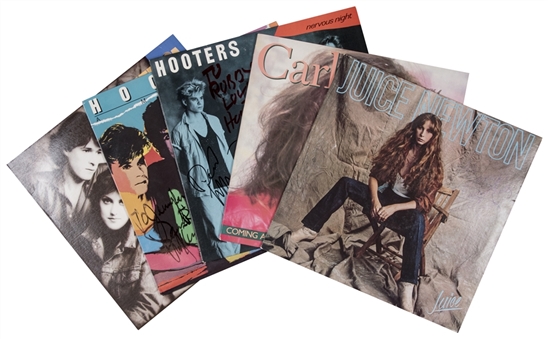 Lot Of 5 Signed Album Covers-Carly Simon, Hooters (2), Juice Newton, And Katrina And The Waves (PSA/DNA PreCert)